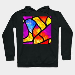 Vibrant Abstract Art - Stained Glass Design Pattern Hoodie